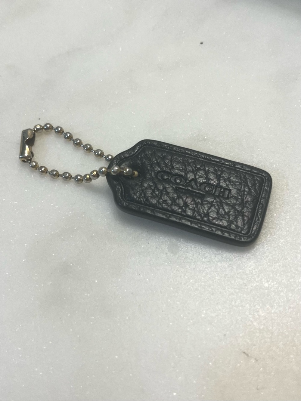 COACH MINI Pebbled Leather Hang Tag, Black - Picture 2 of 3